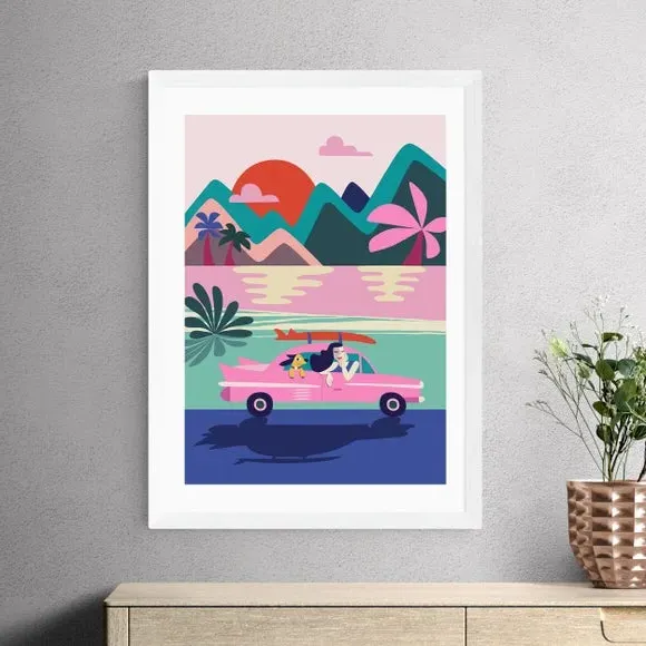 Road Trip Wall Print - Multicolor, Paper