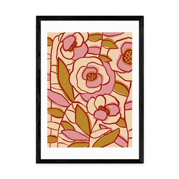 Rose Garden II Art Print - Brown