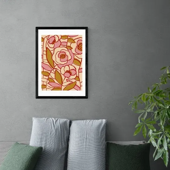 Rose Garden II Art Print - Brown