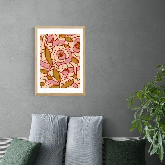 Rose Garden II Art Print - Brown