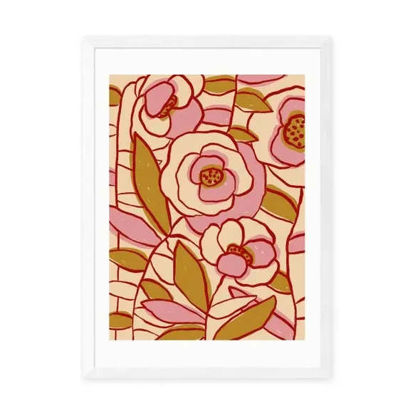 Rose Garden II Art Print - Brown