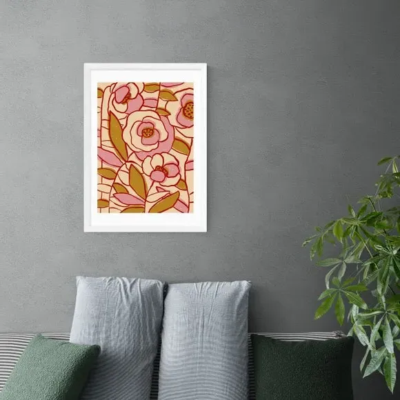 Rose Garden II Art Print - Brown