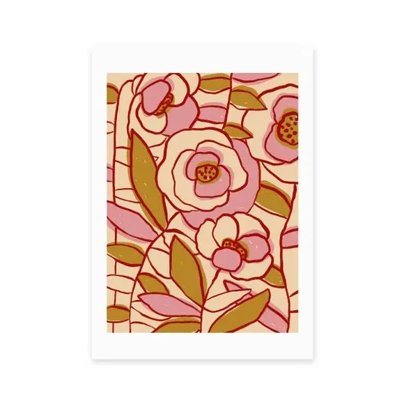 Rose Garden II Art Print - Brown
