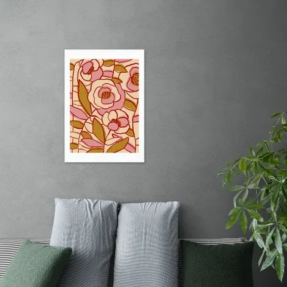 Rose Garden II Art Print - Brown image