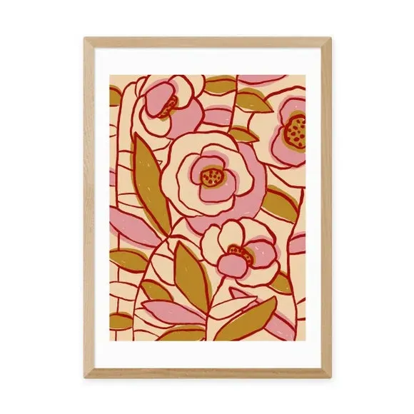 Rose Garden II Art Print - Brown