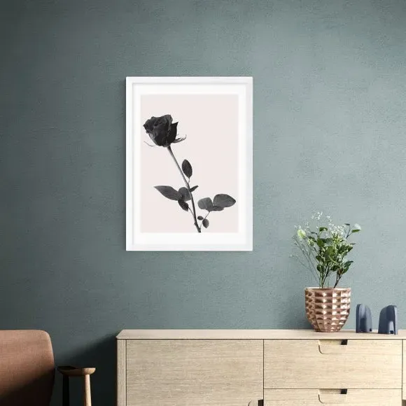 Rose Wall Print - Black, Archival Paper