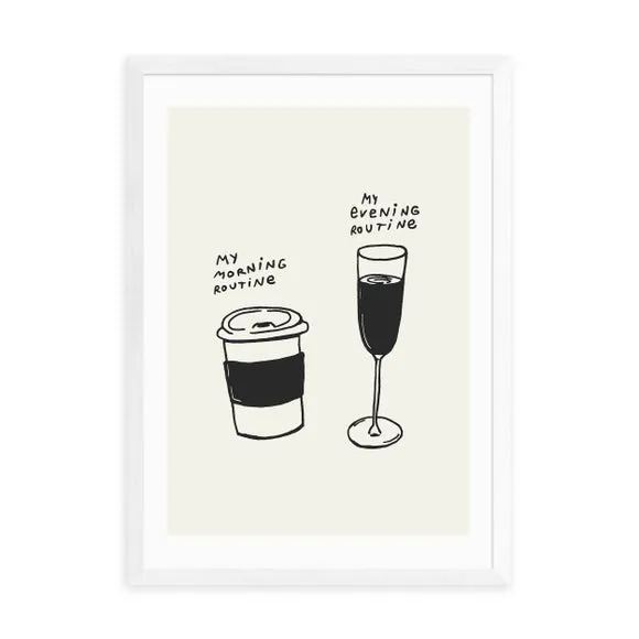 Routines Wall Print - Black/White, Paper