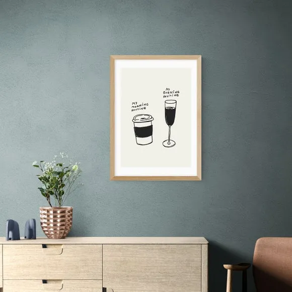 Routines Wall Print - Black/White, Paper