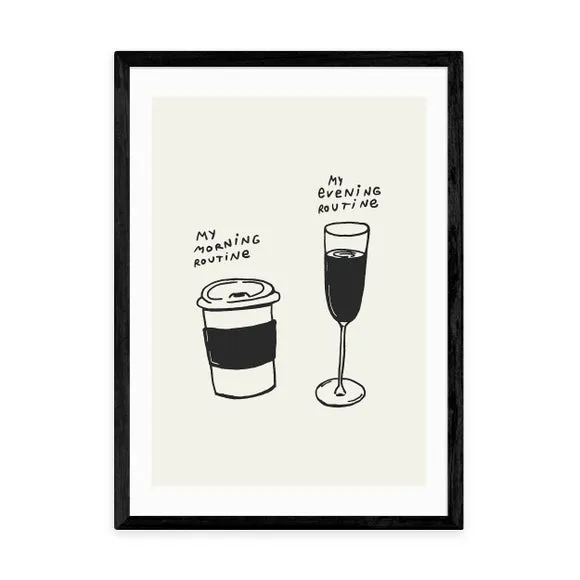 Routines Wall Print - Black/White, Paper