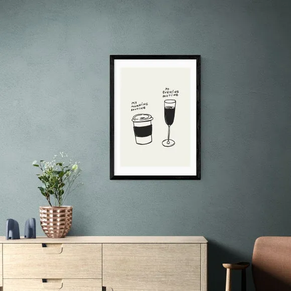 Routines Wall Print - Black/White, Paper