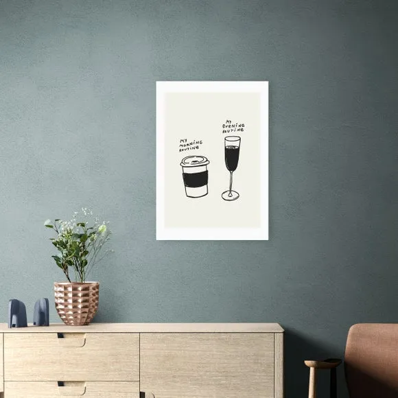 Routines Wall Print - Black/White, Paper image
