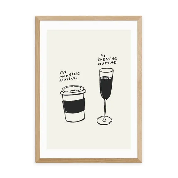 Routines Wall Print - Black/White, Paper