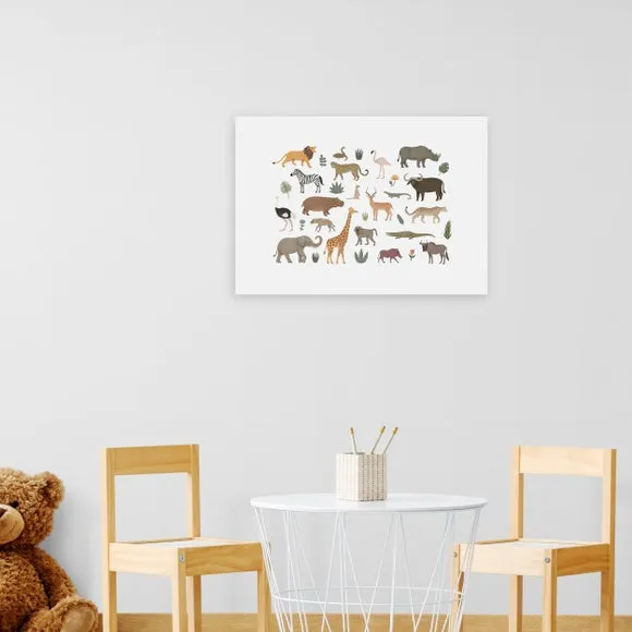 Safari Animals Wall Print - Multicolor, Paper image