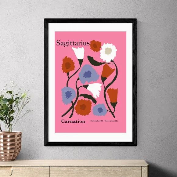 Sagittarius Art Print - Pink, Archival Paper