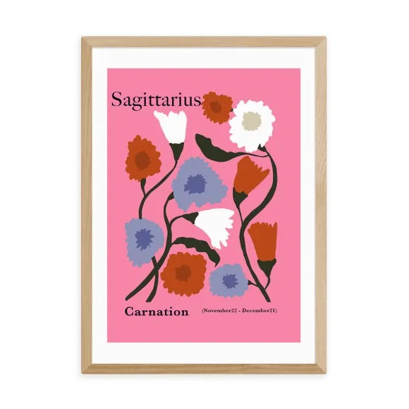 Sagittarius Art Print - Pink, Archival Paper