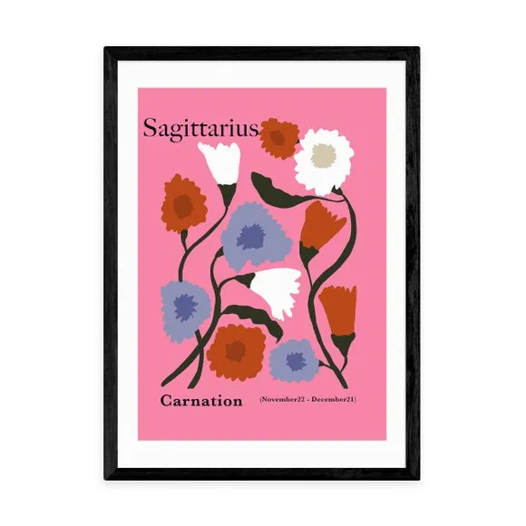 Sagittarius Art Print - Pink, Archival Paper