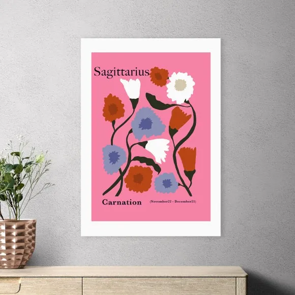 Sagittarius Art Print - Pink, Archival Paper image