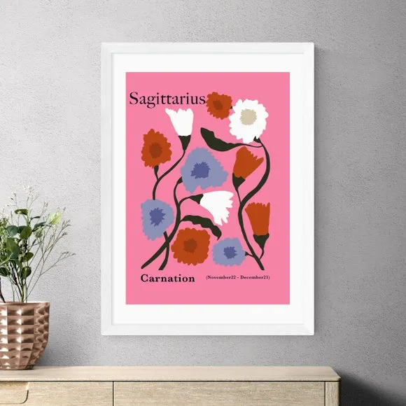 Sagittarius Art Print - Pink, Archival Paper