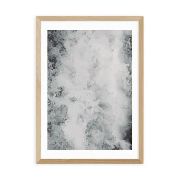 Sea Foam Wall Print - White Frame