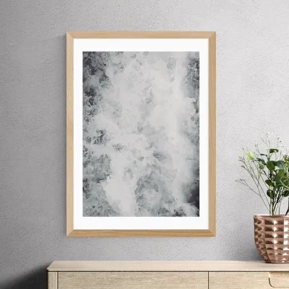 Sea Foam Wall Print - White Frame