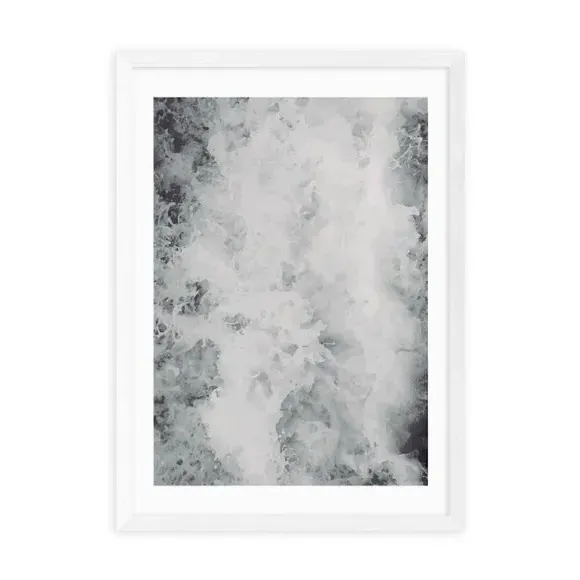 Sea Foam Wall Print - White Frame