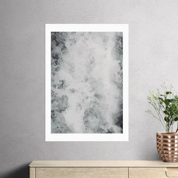 Sea Foam Wall Print - White Frame image