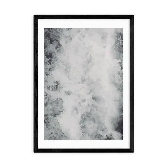 Sea Foam Wall Print - White Frame