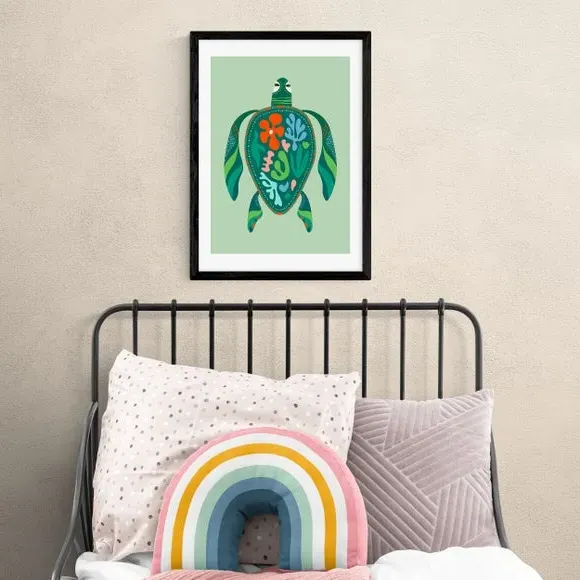 Sea Turtle Wall Print - Green