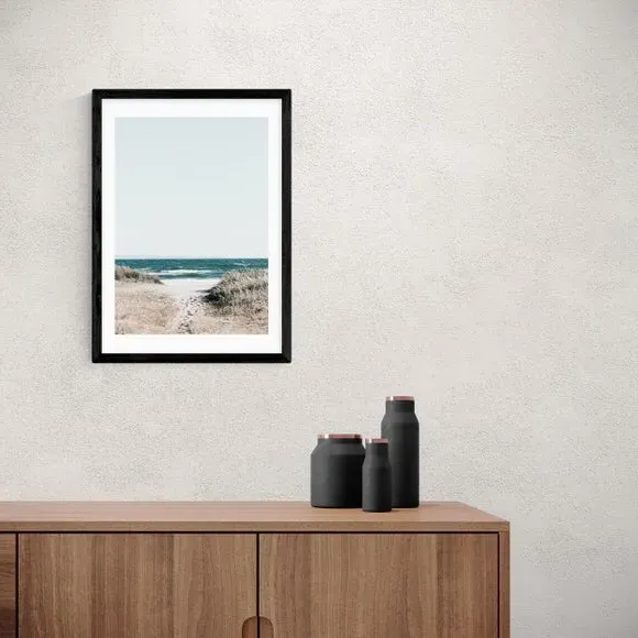 Sea View Wall Print - Blue, Archival Paper