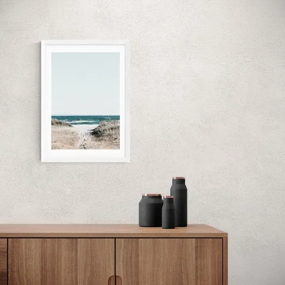 Sea View Wall Print - Blue, Archival Paper