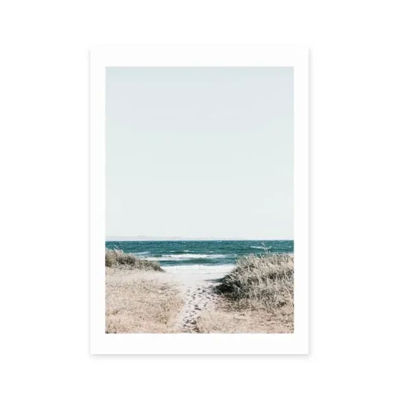 Sea View Wall Print - Blue, Archival Paper image
