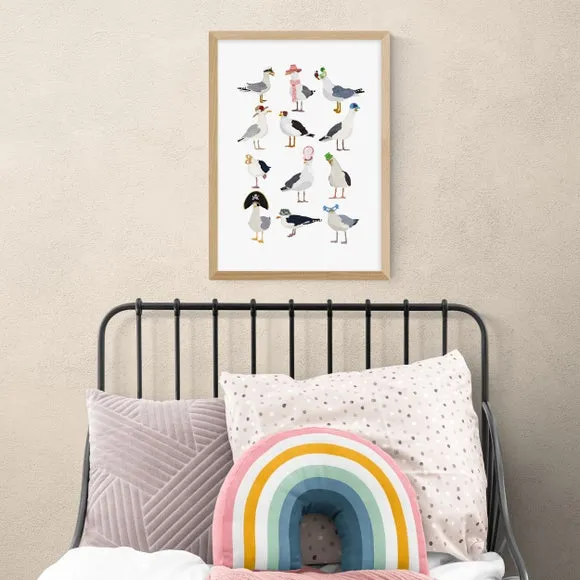 Seagulls Wall Print - Multicolor