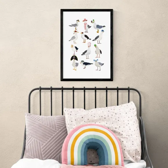 Seagulls Wall Print - Multicolor