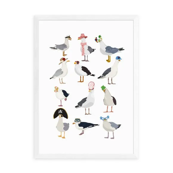 Seagulls Wall Print - Multicolor