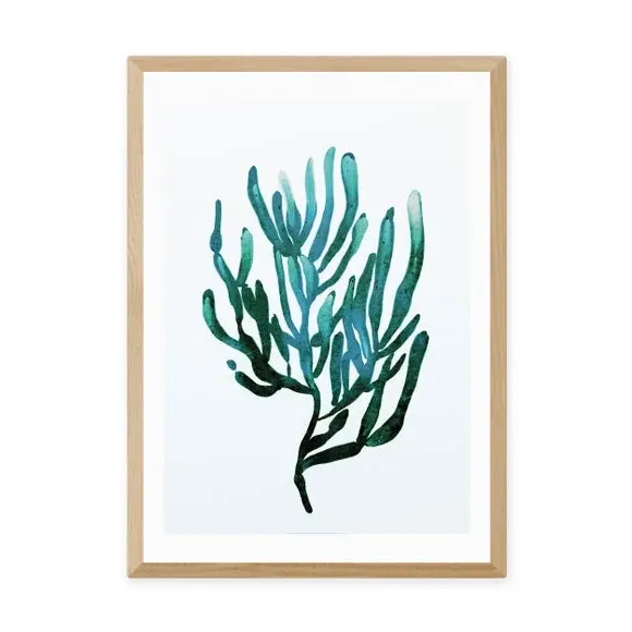 Seaweed Wall Print - Blue, Archival Paper