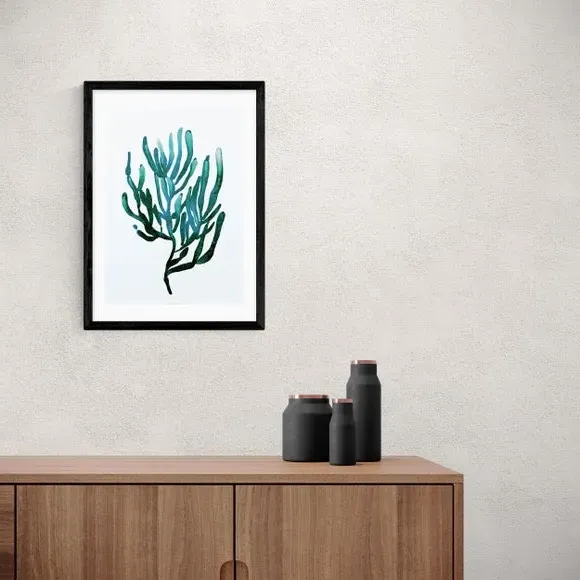 Seaweed Wall Print - Blue, Archival Paper