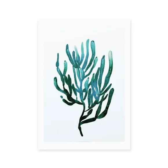 Seaweed Wall Print - Blue, Archival Paper