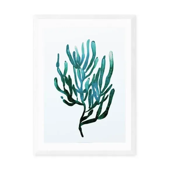 Seaweed Wall Print - Blue, Archival Paper