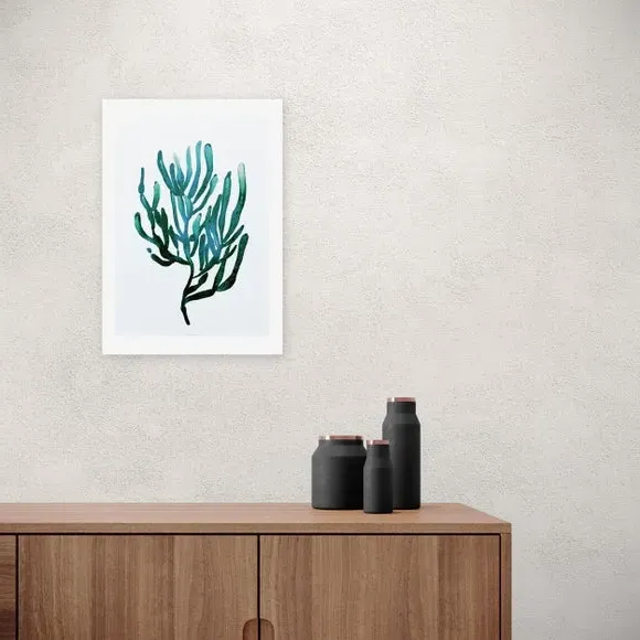 Seaweed Wall Print - Blue, Archival Paper image