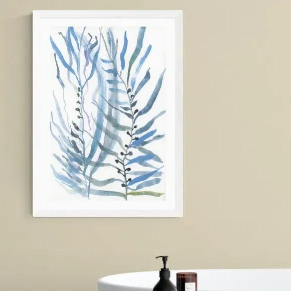 Seaweed Wall Print - Blue, Paper