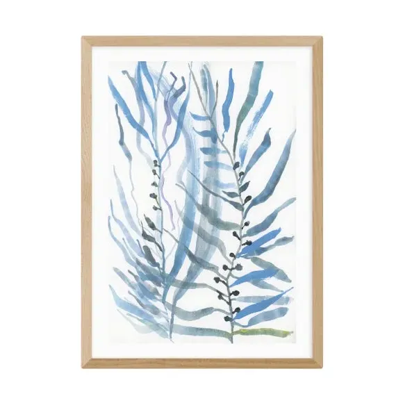 Seaweed Wall Print - Blue, Paper