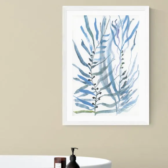 Seaweed Wall Print - Blue, Paper