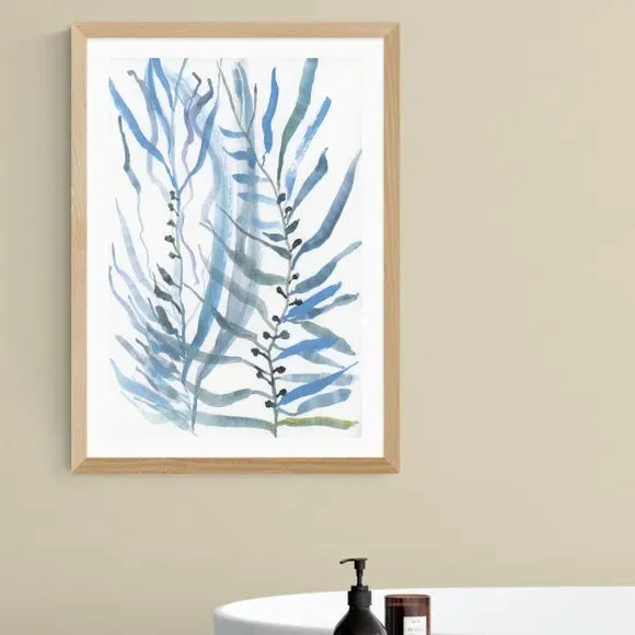 Seaweed Wall Print - Blue, Paper