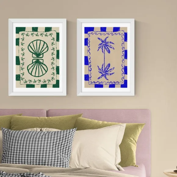 Set of 2 Coastal Prints - Blue, Paper