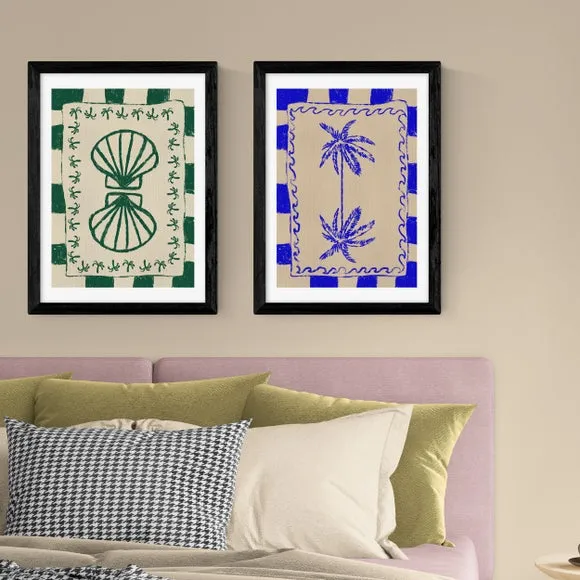 Set of 2 Coastal Prints - Blue, Paper