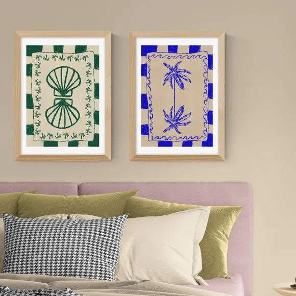Set of 2 Coastal Prints - Blue, Paper