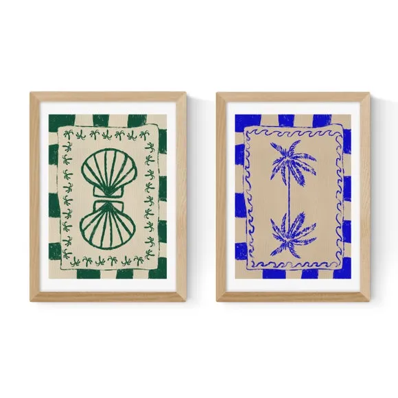 Set of 2 Coastal Prints - Blue, Paper