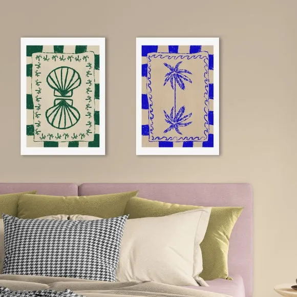 Set of 2 Coastal Prints - Blue, Paper