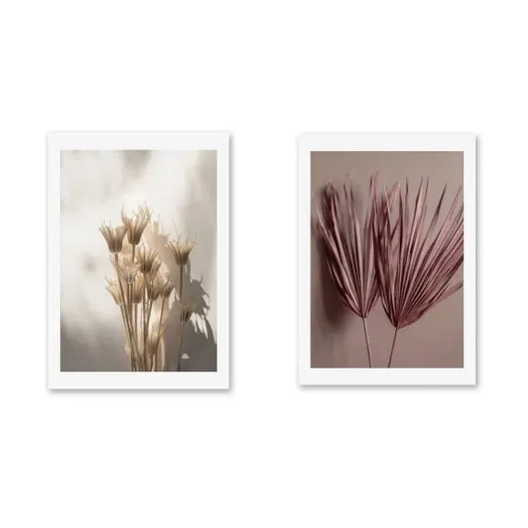 Set of 2 Framed Prints - Botanical Design