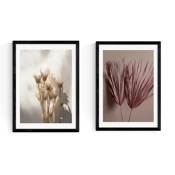 Set of 2 Framed Prints - Botanical Design